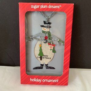 New Sugar Plum Dreams Holiday Ornament SNOWMAN HAPPY Christmas